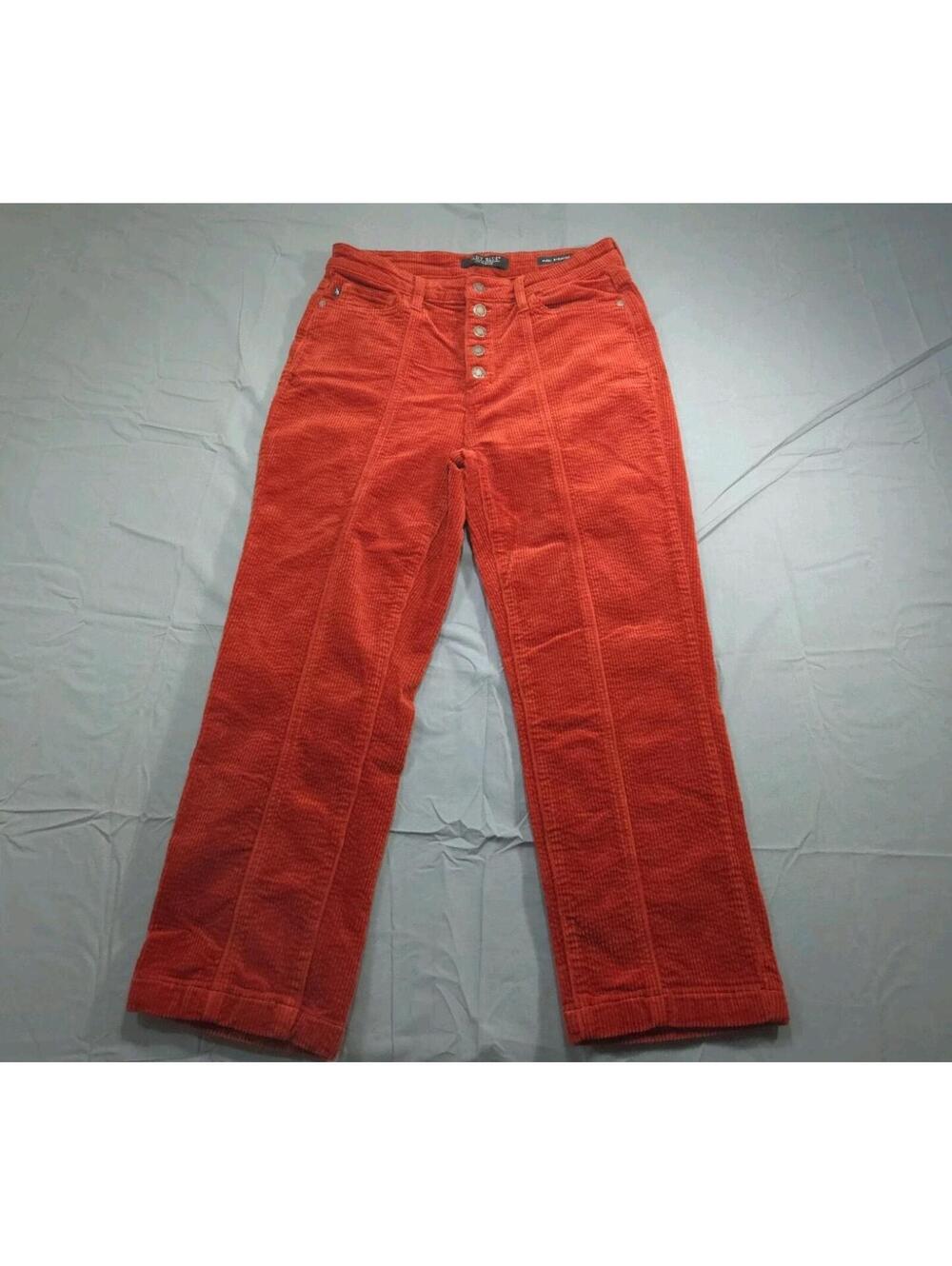 Judy Blue Pants Womens 11/30 Red Corduroy High Waist Ankle Straight Stretch